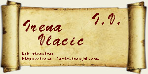 Irena Vlačić vizit kartica